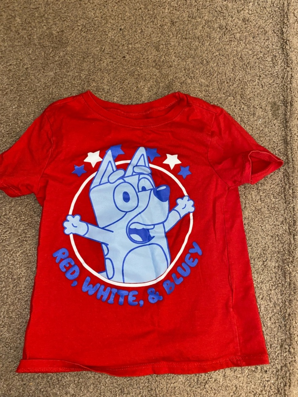 Kids Red Graphic Tee with Blue Character